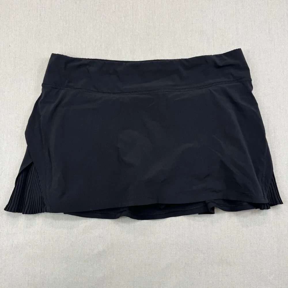 Lululemon Play Off The Pleats Black Skort Tennis Golf Pickleball Skirt Sz 10